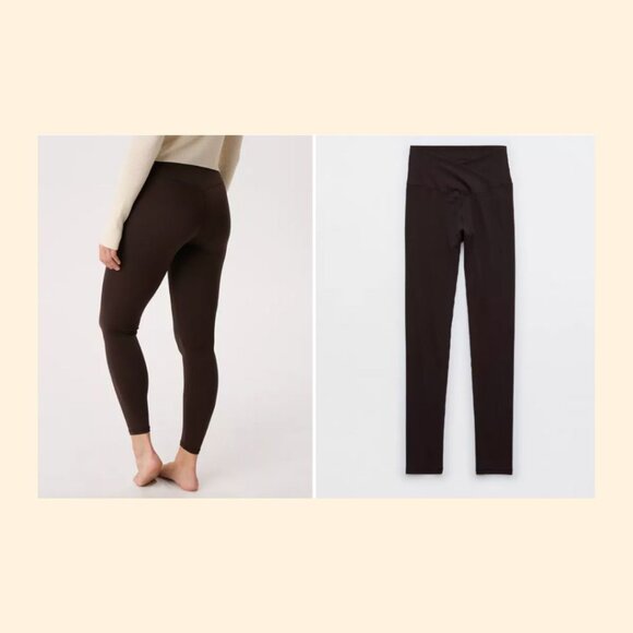 OFFLINE by Aerie Real Me High Waisted Crossover Legging, Deep Brown, Size L - Picture 3 of 3